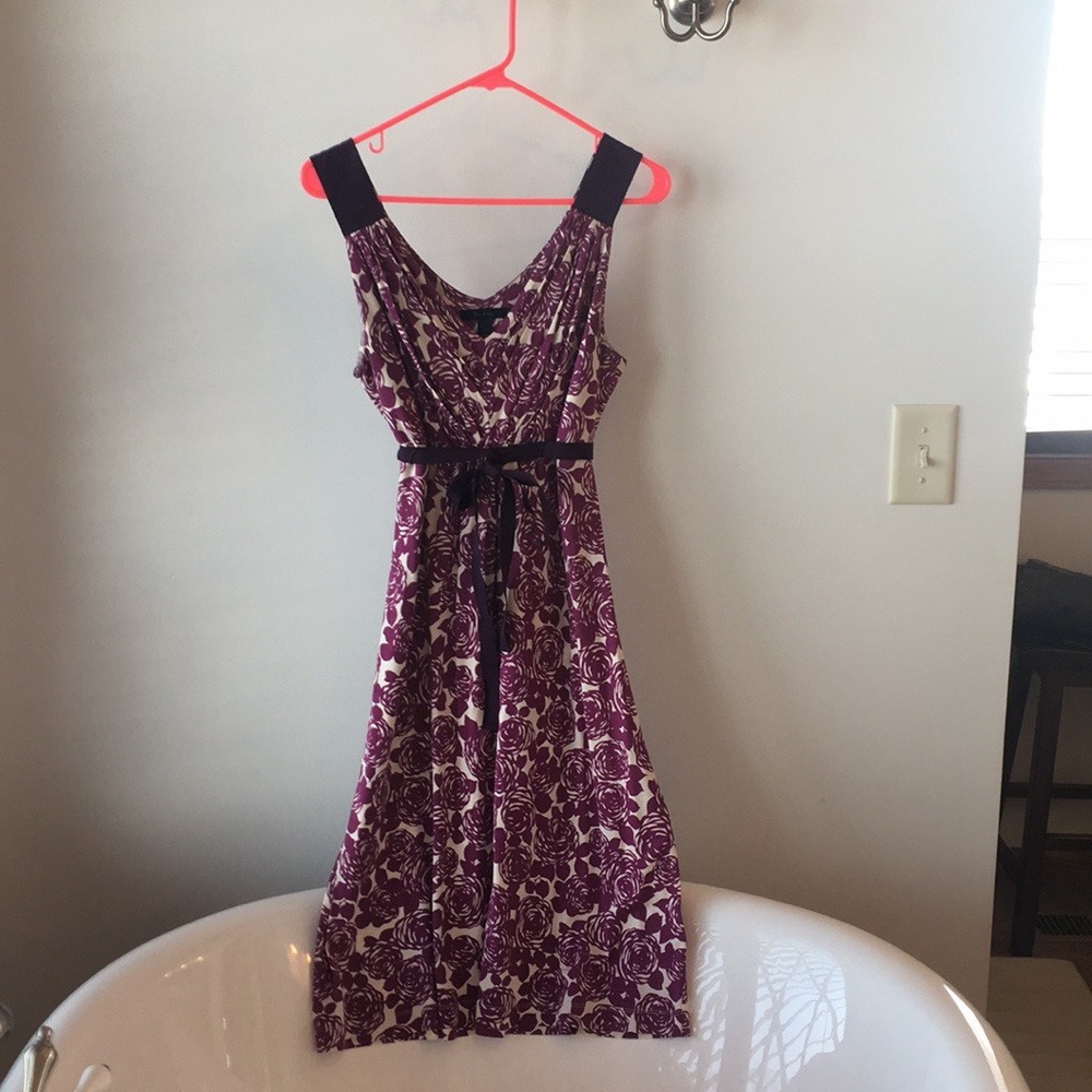 Boden purple and cream dress.